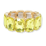 94523, RECTANGLE RHINESTONE ACCENT STRETCH BRACELET