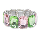 94523, RECTANGLE RHINESTONE ACCENT STRETCH BRACELET