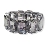 94523, RECTANGLE RHINESTONE ACCENT STRETCH BRACELET