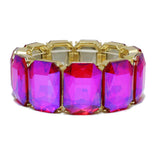 94523, RECTANGLE RHINESTONE ACCENT STRETCH BRACELET