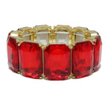 94523, RECTANGLE RHINESTONE ACCENT STRETCH BRACELET, WEDDING, BRIDAL, PROM