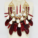 94526, CELLULOID ACETATE WITH FRESHWATER PEARL STATEMENT NECKLACE