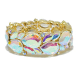 94529, TEARDROP RHINESTONE ACCENT STRETCH BRACELET, WEDDING, BRIDAL, PROM