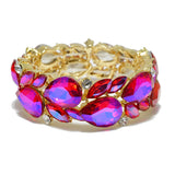 94529, TEARDROP RHINESTONE ACCENT STRETCH BRACELET, WEDDING, BRIDAL, PROM