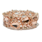 94529, TEARDROP RHINESTONE ACCENT STRETCH BRACELET, WEDDING, BRIDAL, PROM