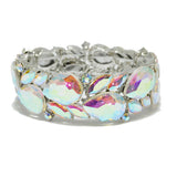 94529, TEARDROP RHINESTONE ACCENT STRETCH BRACELET, WEDDING, BRIDAL, PROM