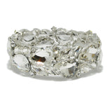 94529, TEARDROP RHINESTONE ACCENT STRETCH BRACELET, WEDDING, BRIDAL, PROM