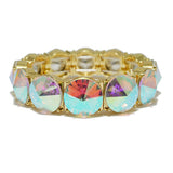 94530, ROUND CONE RHINESTONE ACCENT STRETCH BRACELET, WEDDING, BRIDAL, PROM