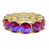 94530, ROUND CONE RHINESTONE ACCENT STRETCH BRACELET, WEDDING, BRIDAL, PROM