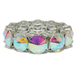 94530, ROUND CONE RHINESTONE ACCENT STRETCH BRACELET, WEDDING, BRIDAL, PROM