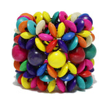 94546, COLORFUL WOOD BEAD STRETCH BRACELET