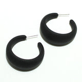 94554, 35MM RUBBER COATED THICK ROUND HOOP EARRING