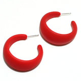 94554, 35MM RUBBER COATED THICK ROUND HOOP EARRING