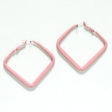 94555, 40MM RUBBER COATED SQUARE HOOP EARRING