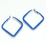 94555, 40MM RUBBER COATED SQUARE HOOP EARRING