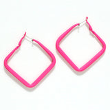 94555, 40MM RUBBER COATED SQUARE HOOP EARRING
