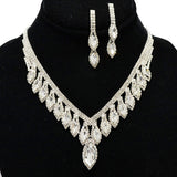 94569, MARQUISE RHINESTONE ACCENT EVENING NECKLACE, WEDDING, BRIDAL, PROM