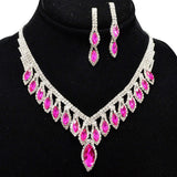 94569, MARQUISE RHINESTONE ACCENT EVENING NECKLACE, WEDDING, BRIDAL, PROM