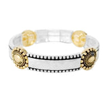 94573, OVAL ACCENT INSPIRATIONAL METAL STRETCH BRACELET