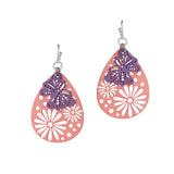 94582, BUTTERFLY CUT OUT ACCENT TEARDROP EARRING
