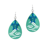 94583, SEA TURTLE CUT OUT ACCENT TEARDROP EARRING