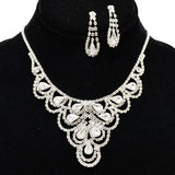 94591, PAVE WITH TEARDROP RHINESTONE ACCENT NECKLACE, WEDDING, BRIDAL, PROM