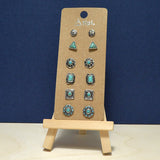 96133, WESTERN GEOMETRIC CONCHO ACCENT STUD EARRING SET
