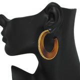 94650, CELLULOID ACETATE WITH PAVE RHINESTONE HOOP EARRING