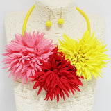 94669, FABRIC FLOWER NECKLACE