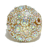 94692, CHUNKY ROUND RHINESTONE ACCENT BANGLE BRACELET