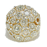 94692, CHUNKY ROUND RHINESTONE ACCENT BANGLE BRACELET