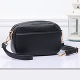 94695, 2 ZIPPER POCKETS FAUX LEATHER MINI CROSSBODY BAG