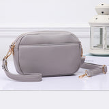 94695, 2 ZIPPER POCKETS FAUX LEATHER MINI CROSSBODY BAG