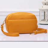 94695, 2 ZIPPER POCKETS FAUX LEATHER MINI CROSSBODY BAG