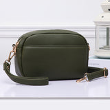 94695, 2 ZIPPER POCKETS FAUX LEATHER MINI CROSSBODY BAG
