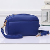 94695, 2 ZIPPER POCKETS FAUX LEATHER MINI CROSSBODY BAG