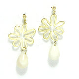 94703, FLOWER WITH RESIN STONE ACCENT EARRING