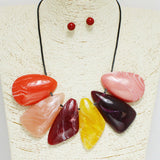 94753, GEOMETRIC RESIN ACRYLIC NECKLACE