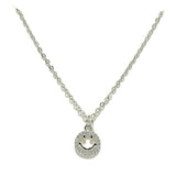 94780, SMILE HAPPY FACE STAINLESS STEEL PENDANT NECKLACE
