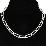 94798, ROUNDED RECTANGLE SIMPLE CHAIN NECKLACE