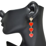94812, EPOXY HEART DROP DANGLE EARRING, VALENTINE'S DAY