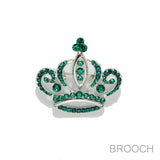 107477, CROWN CRYSTAL RHINESTONE BROOCH PIN