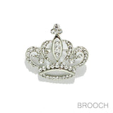 107477, CROWN CRYSTAL RHINESTONE BROOCH PIN