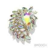 94818, TEARDROP & MARQUISE RHINESTONE PIN BROOCH