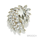 94818, TEARDROP & MARQUISE RHINESTONE PIN BROOCH