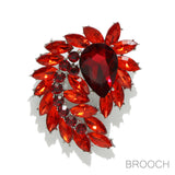 94818, TEARDROP & MARQUISE RHINESTONE PIN BROOCH