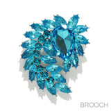 94818, TEARDROP & MARQUISE RHINESTONE PIN BROOCH