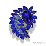 94818, TEARDROP & MARQUISE RHINESTONE PIN BROOCH