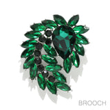 94818, TEARDROP & MARQUISE RHINESTONE PIN BROOCH