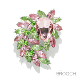 94818, TEARDROP & MARQUISE RHINESTONE PIN BROOCH